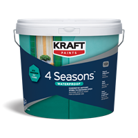 Kraft 4Seasons Waterproof Σιλικονούχο Ακρυλικό Χρώμα Εξωτερικής Χρήσης Λευκό 3L
